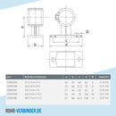 Handlaufhalterung 48,3 mm | technische Zeichnung | Rohrverbinder | Schnelle Lieferung | Rohr-verbinder.de