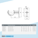 Handlaufhalterung offen 26,9 mm | technische Zeichnung | Rohrverbinder | Schnelle Lieferung | Rohr-verbinder.de