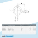 Gelenkauge doppelt 90º 33,7 mm | technische Zeichnung | Rohrverbinder | Schnelle Lieferung | Rohr-verbinder.de