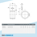 Ösenteil mit Einzellasche 21,3 mm | technische Zeichnung | Rohrverbinder | Schnelle Lieferung | Rohr-verbinder.de