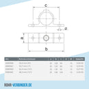 Ösenteil mit Doppellasche 26,9 mm | technische Zeichnung | Rohrverbinder | Schnelle Lieferung | Rohr-verbinder.de