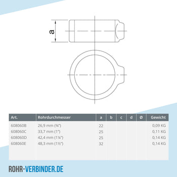 Stellring 33,7 mm | technische Zeichnung | Rohrverbinder | Schnelle Lieferung | Rohr-verbinder.de
