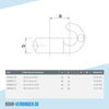 Stellring mit Haken 48,3 mm | technische Zeichnung | Rohrverbinder | Schnelle Lieferung | Rohr-verbinder.de