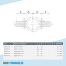 Gitterhalter doppelt 60,3 mm | technische Zeichnung | Rohrverbinder | Schnelle Lieferung | Rohr-verbinder.de