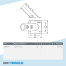 Flaggenhalterung 33,7 mm | technische Zeichnung | Rohrverbinder | Schnelle Lieferung | Rohr-verbinder.de