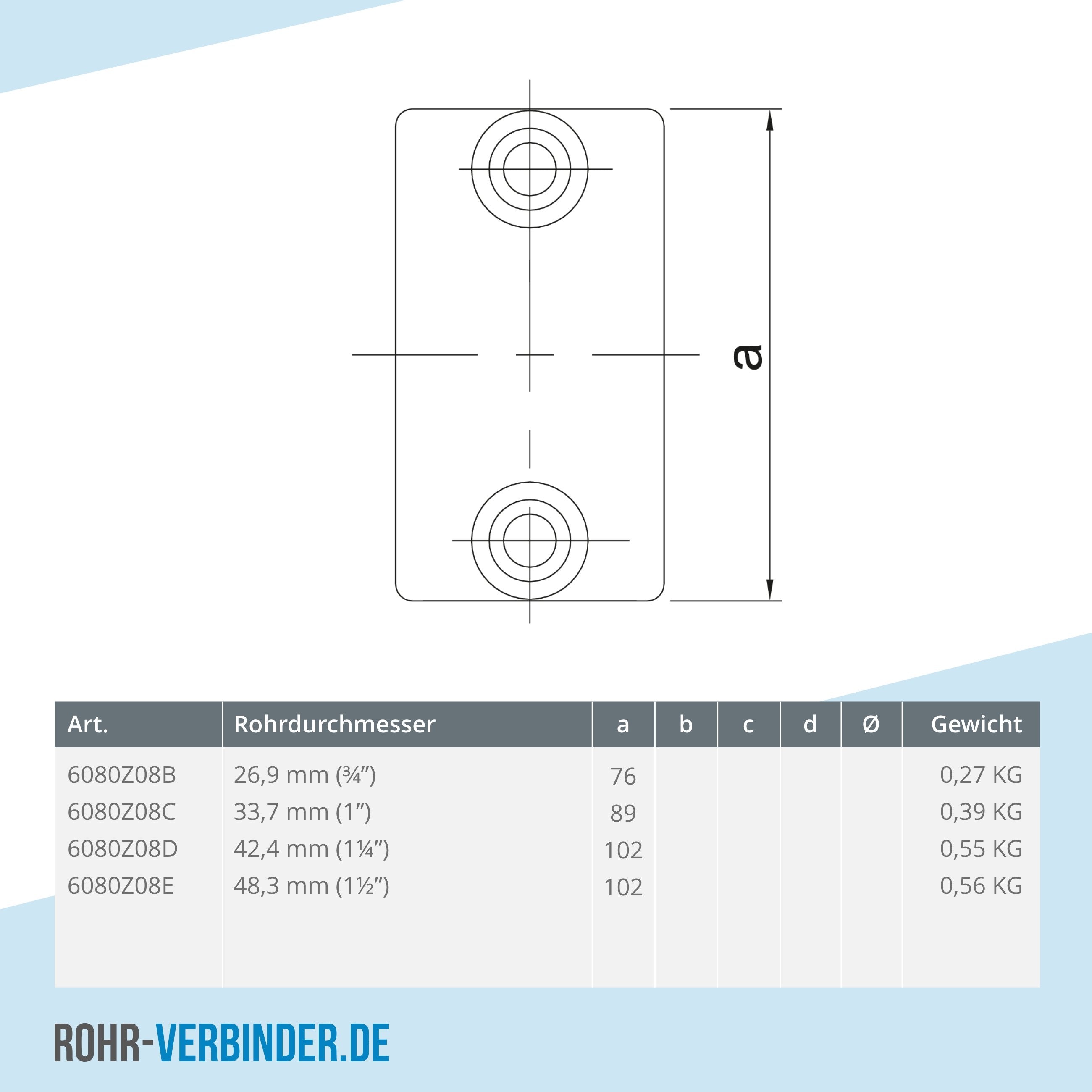 Verlängerungsstück schwarz 26,9 mm | technische Zeichnung | Rohrverbinder | Schnelle Lieferung | Rohr-verbinder.de