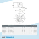 Fußplatte rund schwarz 21,3 mm | technische Zeichnung | Rohrverbinder | Schnelle Lieferung | Rohr-verbinder.de