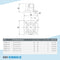 Fußplatte quadratisch schwarz 33,7 mm | technische Zeichnung | Rohrverbinder | Schnelle Lieferung | Rohr-verbinder.de