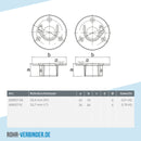 Stangenhalter schwarz (Set) 26,9 mm | technische Zeichnung | Rohrverbinder | Schnelle Lieferung | Rohr-verbinder.de