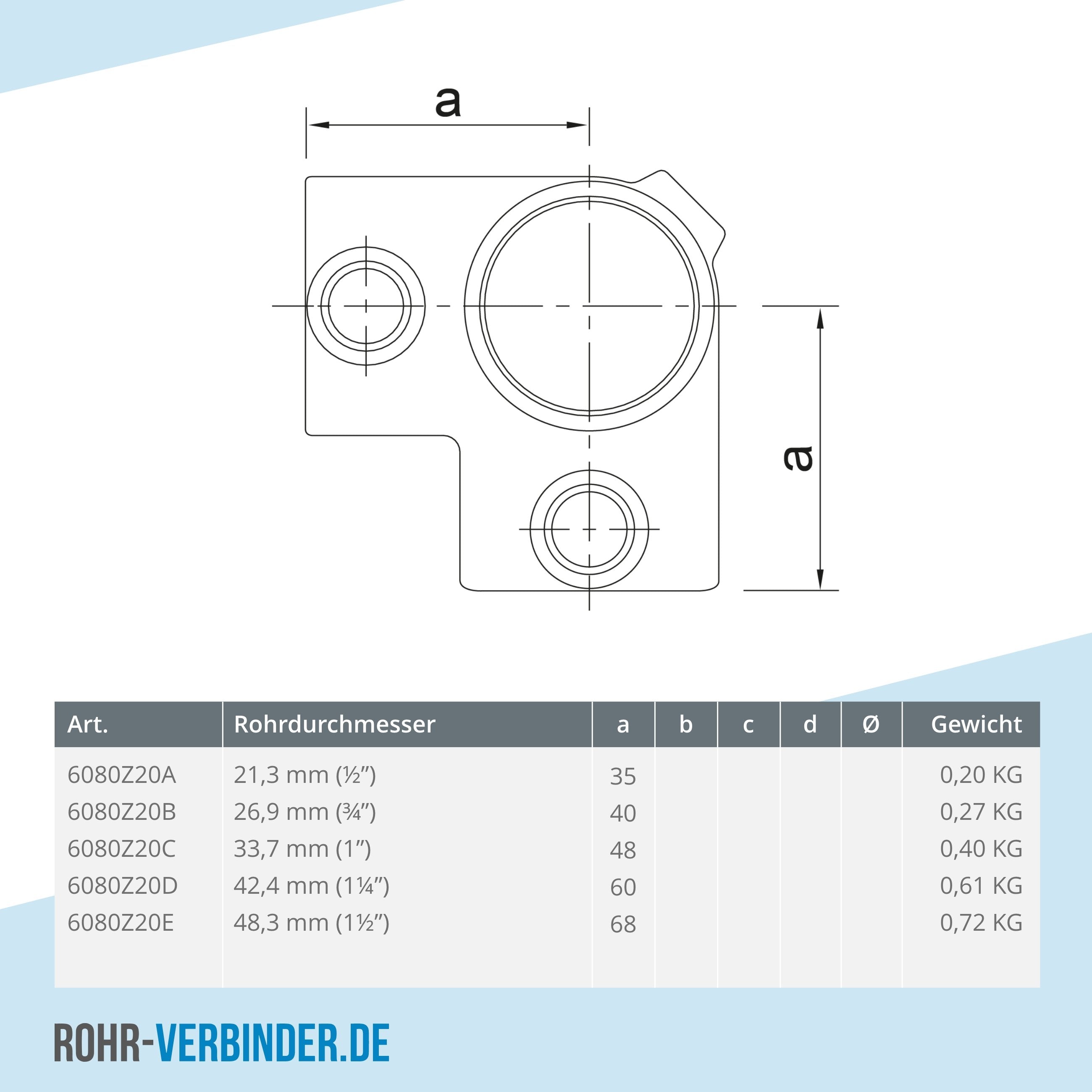 Eckstück 90º schwarz 33,7 mm | technische Zeichnung | Rohrverbinder | Schnelle Lieferung | Rohr-verbinder.de