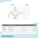 Kreuzstück für Stützrohr schwarz 42,4 mm | technische Zeichnung | Rohrverbinder | Schnelle Lieferung | Rohr-verbinder.de