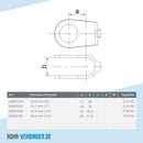 Kreuzstück offen schwarz 33,7 mm | technische Zeichnung | Rohrverbinder | Schnelle Lieferung | Rohr-verbinder.de