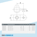 Gelenkauge schwarz 26,9 mm | technische Zeichnung | Rohrverbinder | Schnelle Lieferung | Rohr-verbinder.de