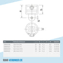 Gelenkhalter schwarz 42,4 mm | technische Zeichnung | Rohrverbinder | Schnelle Lieferung | Rohr-verbinder.de