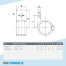 Ösenteil mit Einzellasche schwarz 26,9 mm | technische Zeichnung | Rohrverbinder | Schnelle Lieferung | Rohr-verbinder.de