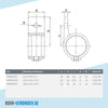 Ösenteil mit Einzellasche schwarz 42,4 mm | technische Zeichnung | Rohrverbinder | Schnelle Lieferung | Rohr-verbinder.de