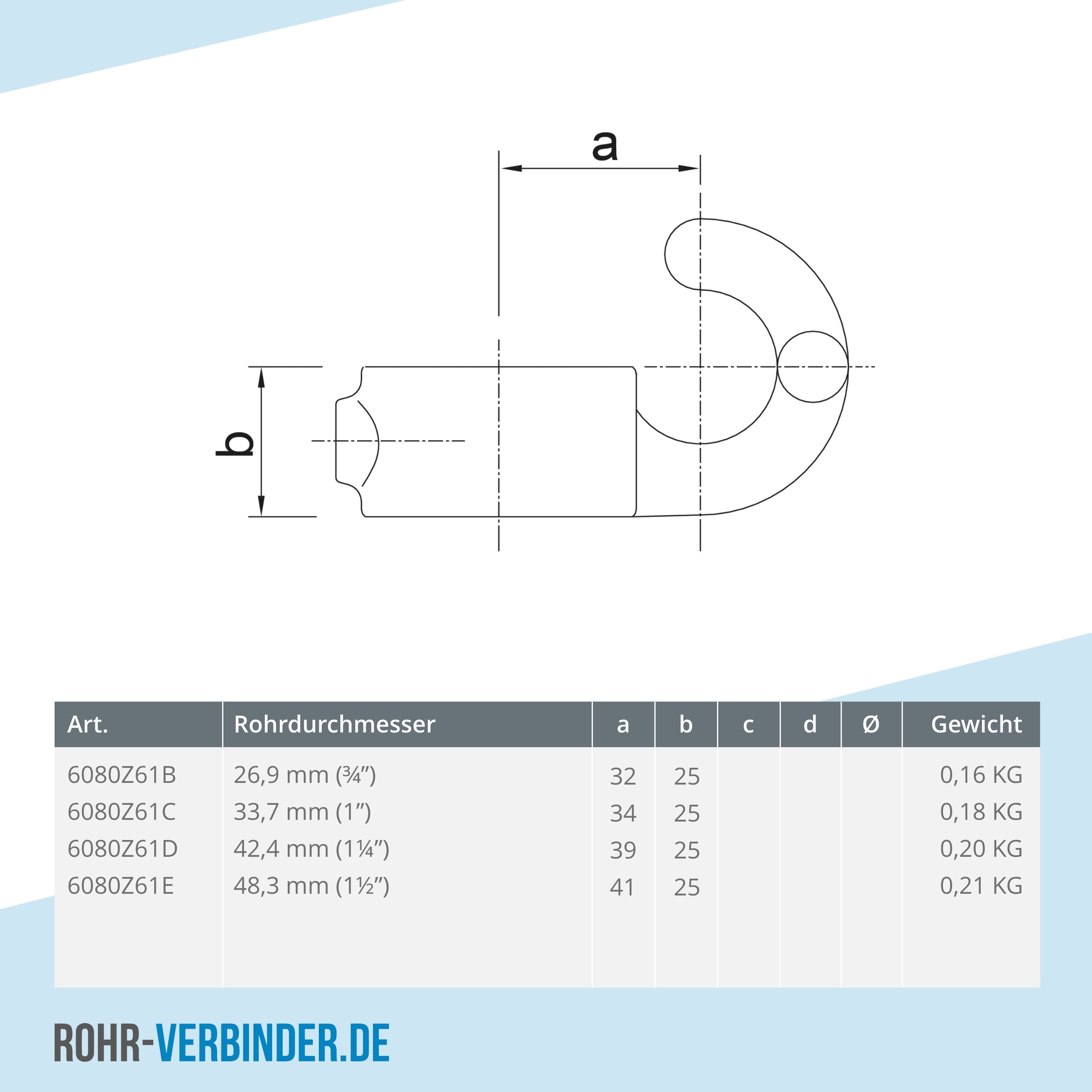 Stellring mit Haken schwarz 42,4 mm | technische Zeichnung | Rohrverbinder | Schnelle Lieferung | Rohr-verbinder.de
