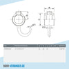 Kleiderhaken schwarz 21,3 mm | technische Zeichnung | Rohrverbinder | Schnelle Lieferung | Rohr-verbinder.de