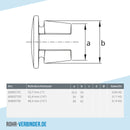 Stopfen Metall schwarz 48,3 mm | technische Zeichnung | Rohrverbinder | Schnelle Lieferung | Rohr-verbinder.de