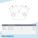 Bogen 105º - 165º 48,3 mm | technische Zeichnung | Rohrverbinder | Schnelle Lieferung | Rohr-verbinder.de