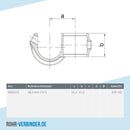 Kreuzstück offen mit Einsatz 48,3 mm | technische Zeichnung | Rohrverbinder | Schnelle Lieferung | Rohr-verbinder.de